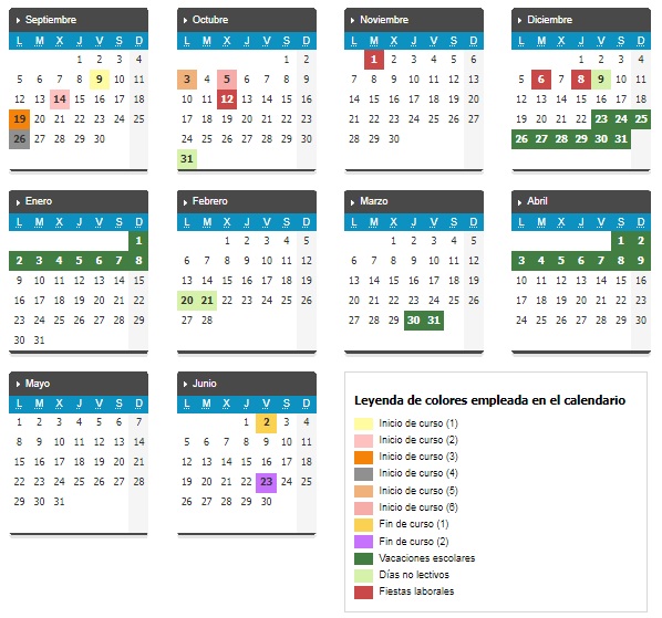 Calendario escolar del curso 2022-2023 en Castilla y León