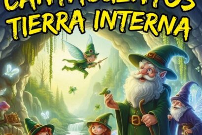 Cartel del Cantajuegos Tierra Interna con duendes, hadas y magos.