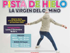 Cartel de la pista de hielo de La Virgen del Camino