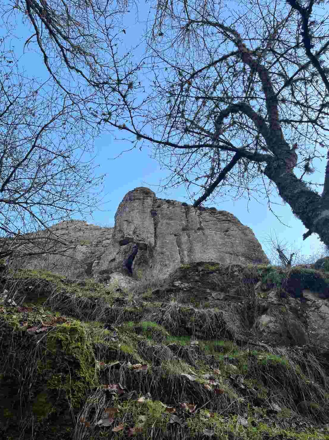 Piedra de grandes dimensiones con forma de mamut en la Senda del Mamut, en Oceja de Valdellorma, León
